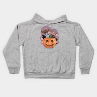 Happy Halloween Cute Animals and Pumpkin Kids Hoodie